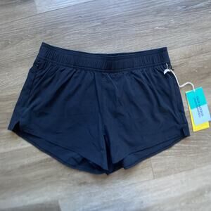 Fair Harbor Atlantique Shorts Women Sz S Black Lined Drawstring Waist NWT
